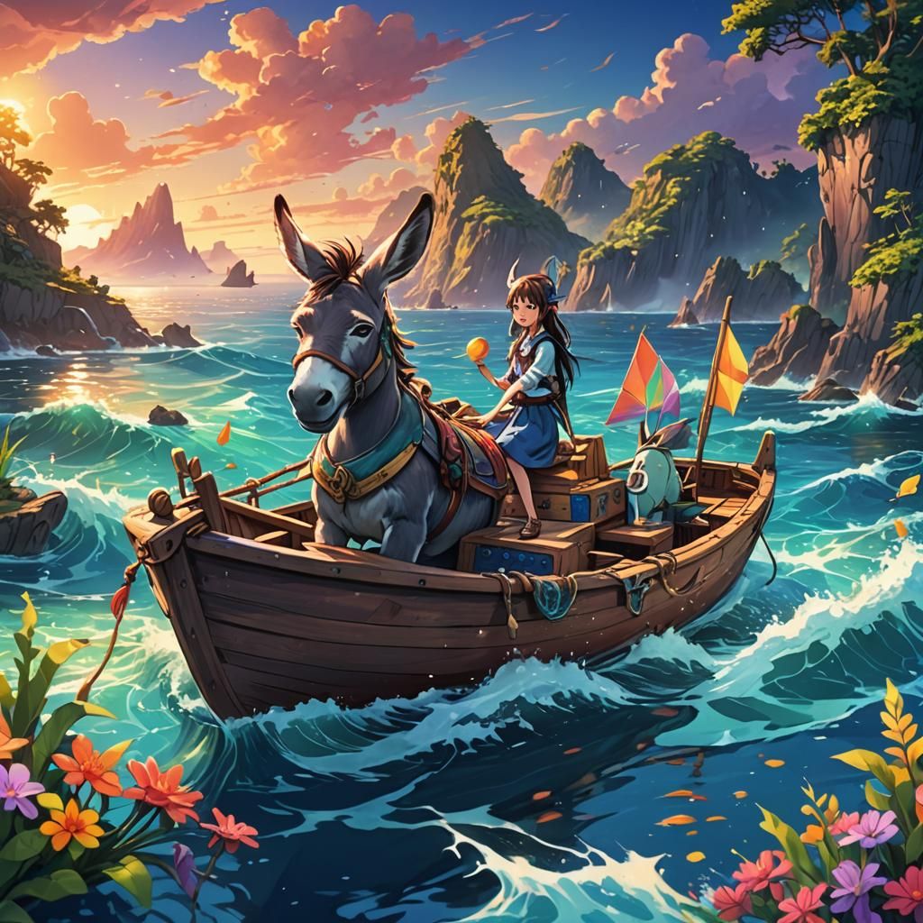 Donkey and girl