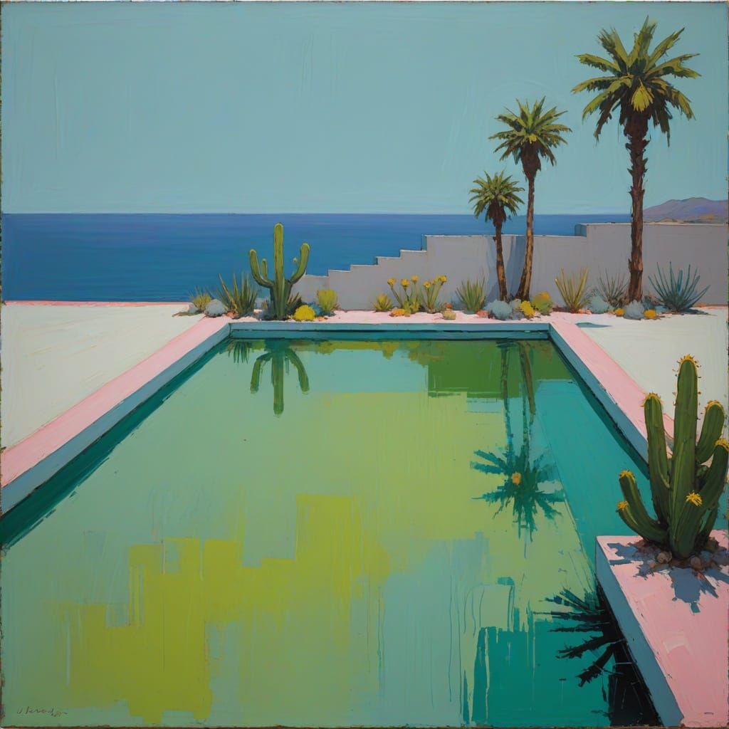 Abstract Ocean Scene in Rothko Style