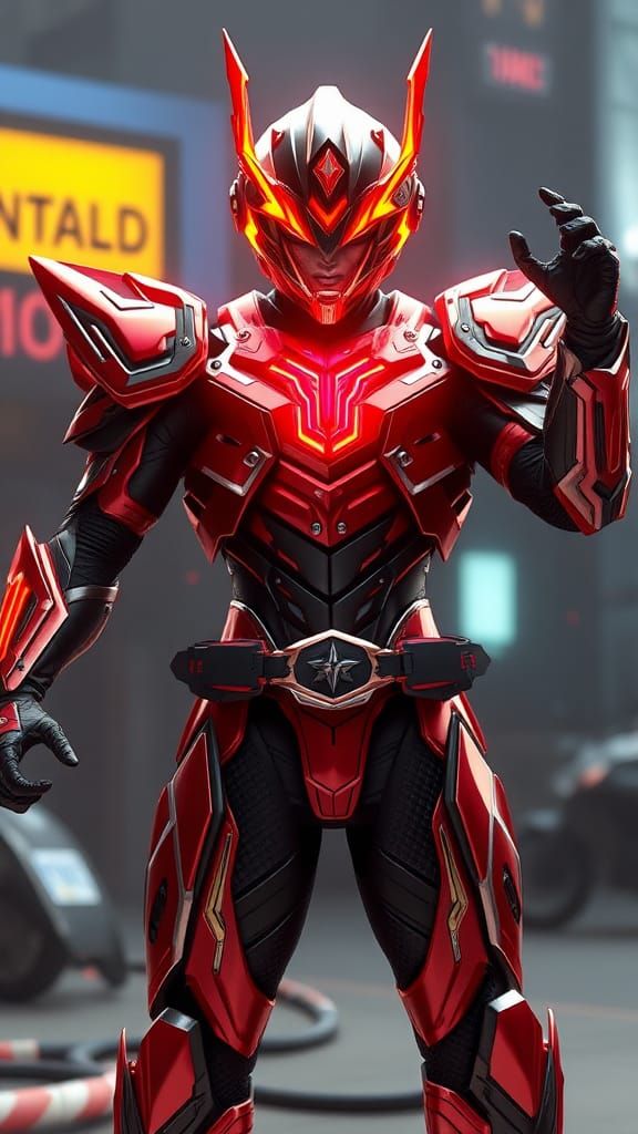 Anime Style Kamen Rider Firefighter Armor