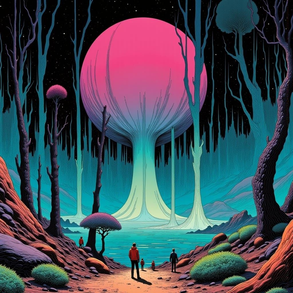 No Man's Sky Carnivorous Plant Planet in 60s Animation