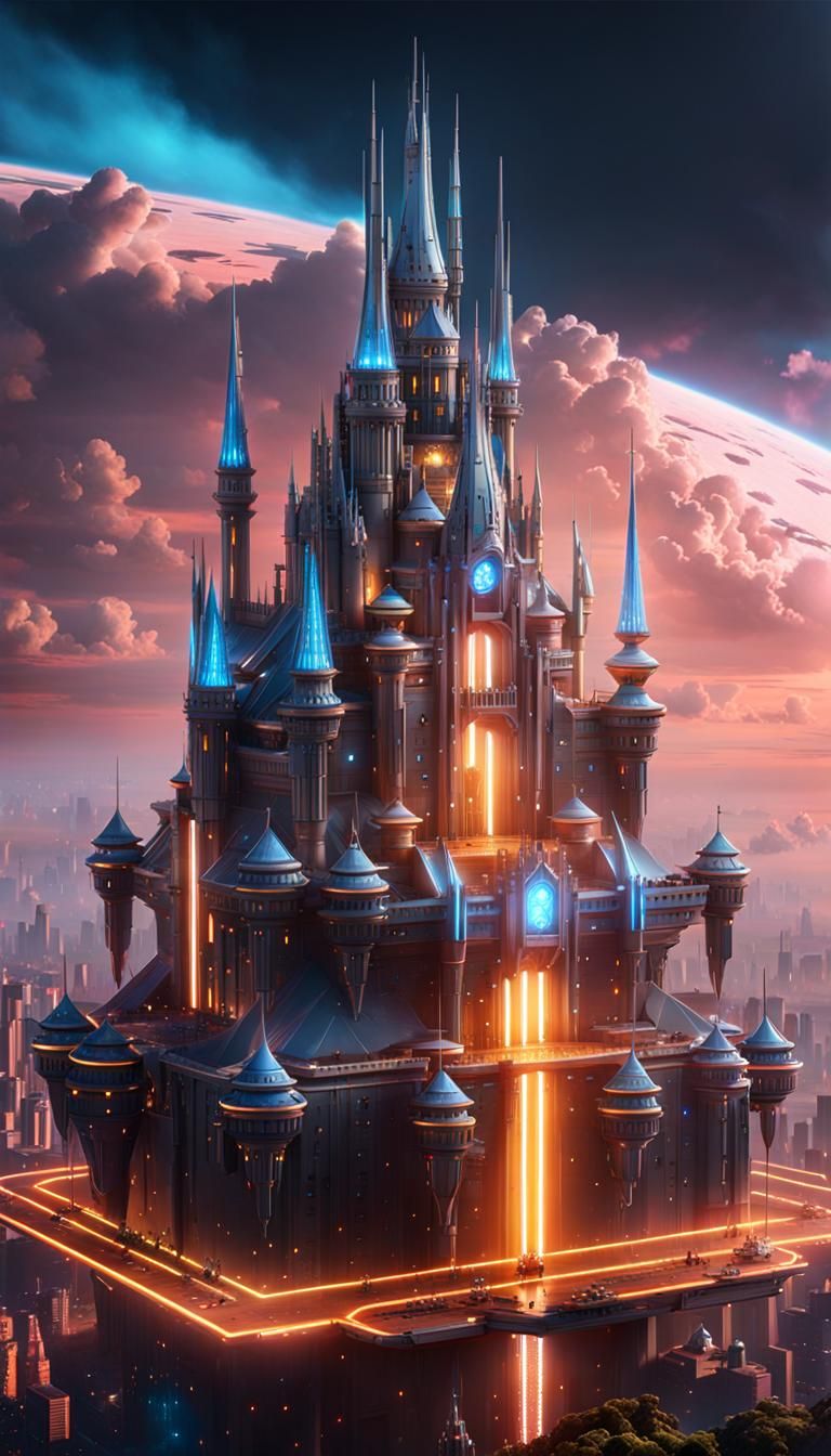 Futuristic Cyber Castle