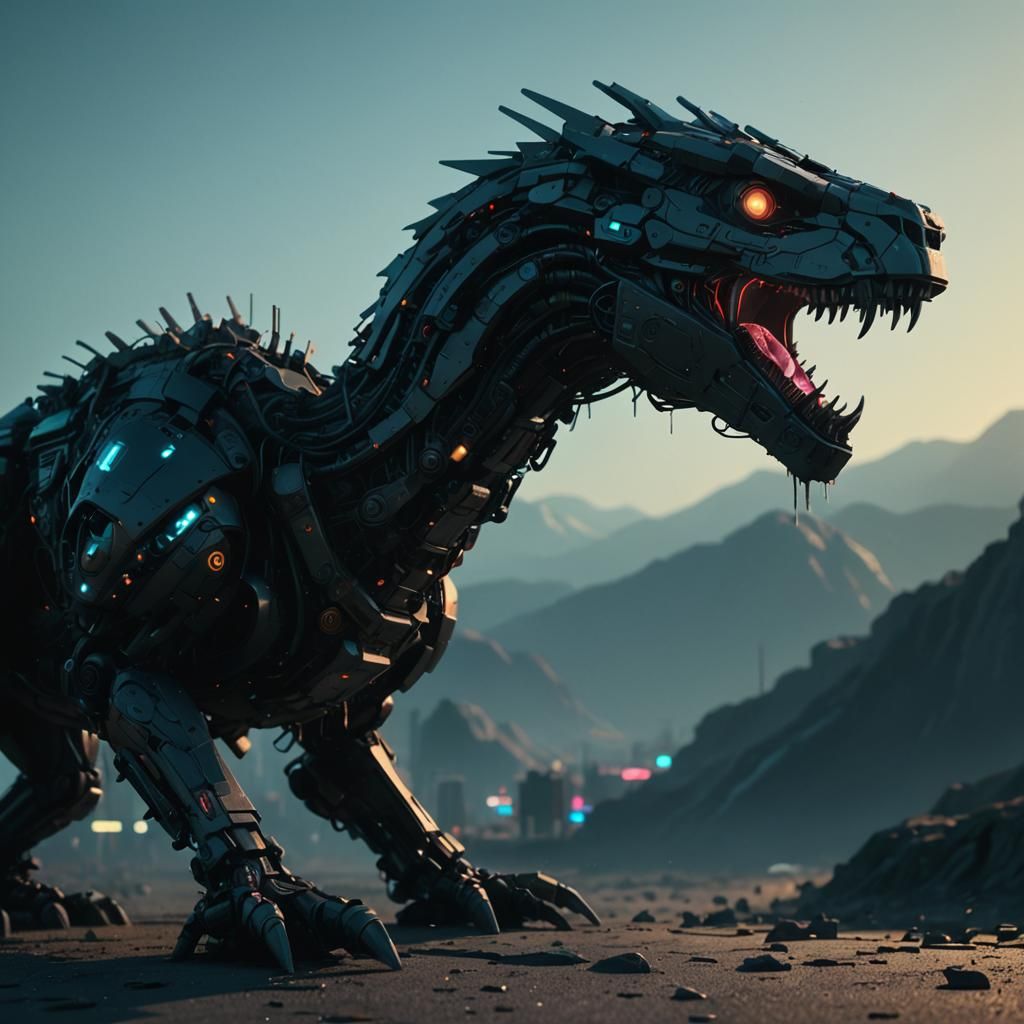 Futuristic Dystopian Cityscape in Neon, 8K Resolution