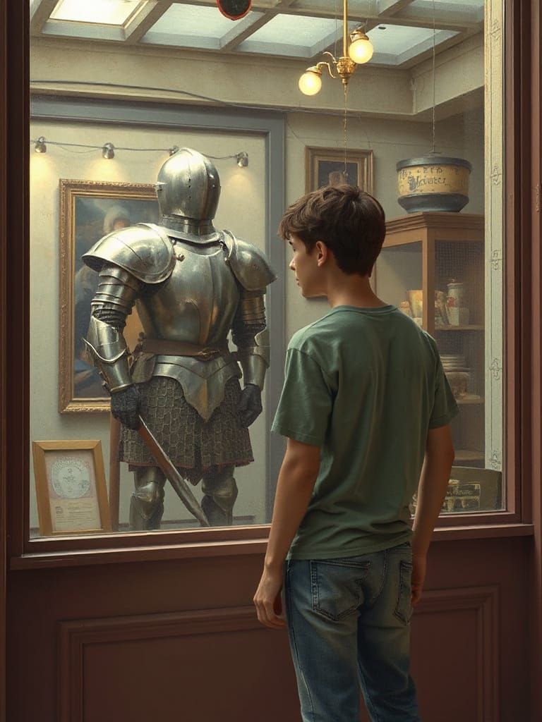 Nostalgic Knight: A Cinematic Pastel Scene