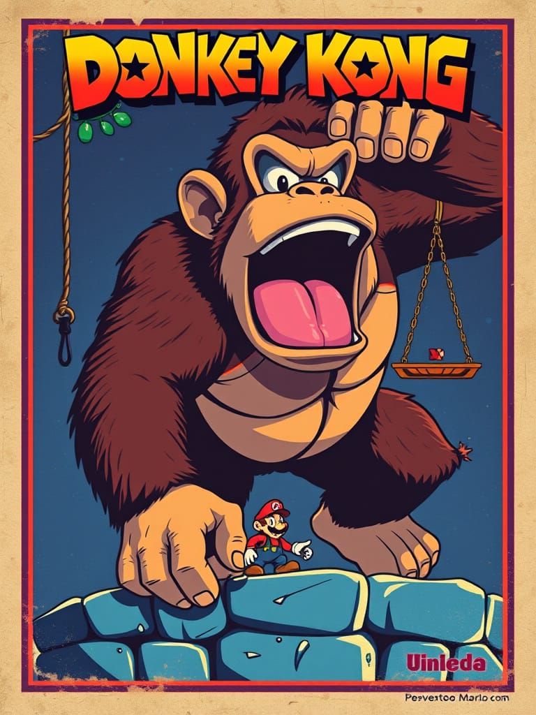 80s Retro Donkey Kong Poster Art
