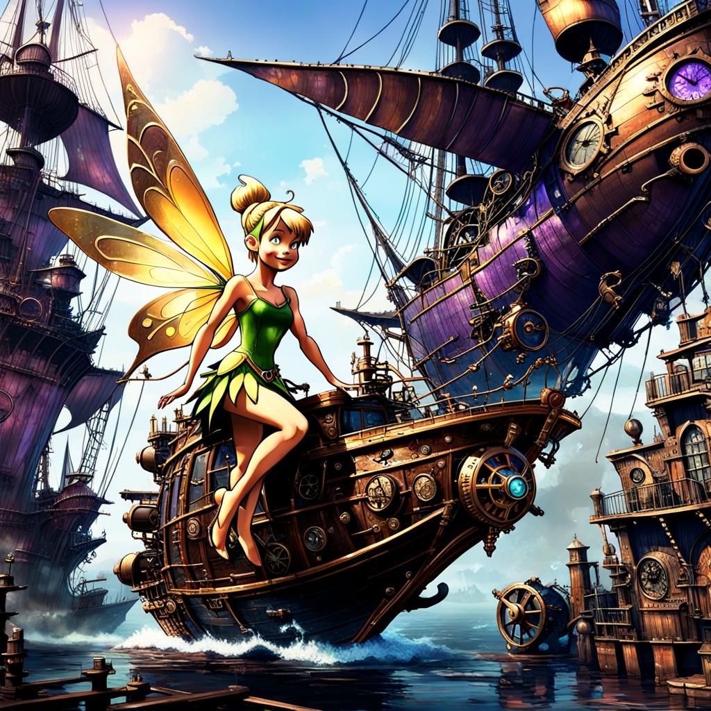 Steampunk Tinkerbell in Post-Apocalyptic Setting