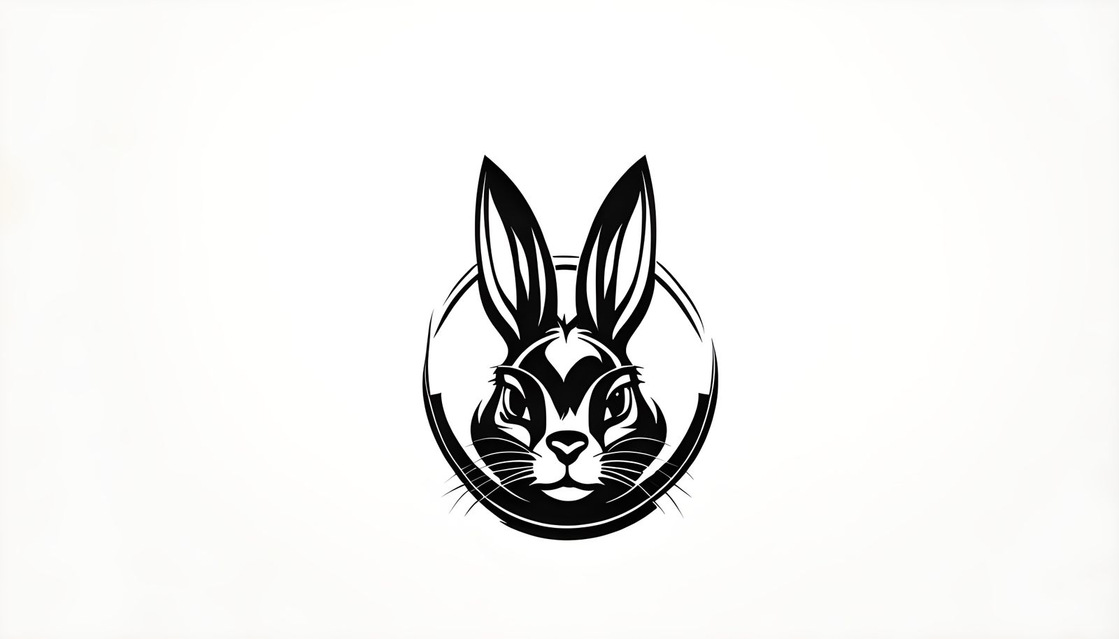 Minimalist Black and White Bunny Vector Logo