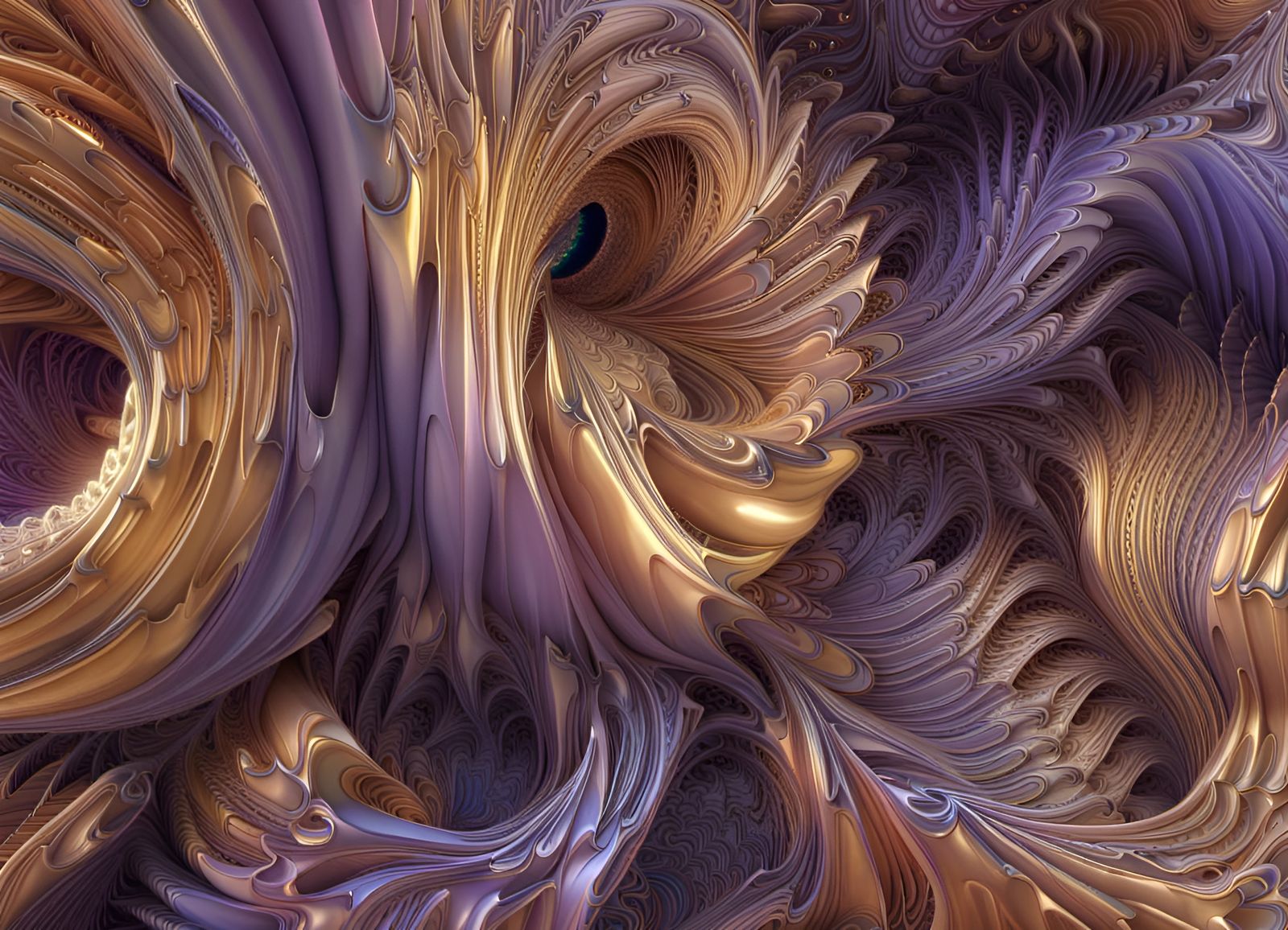 Iridescent 3D Fractals Sculpture in 8K