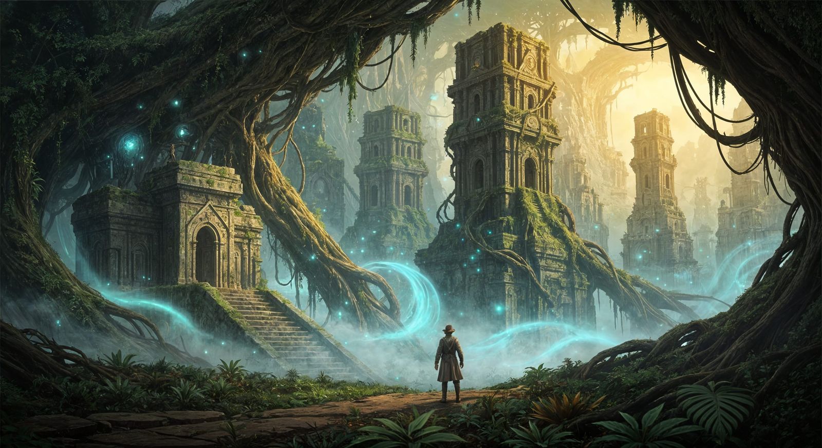 Victorian Explorer Finds Bioluminescent Jungle City