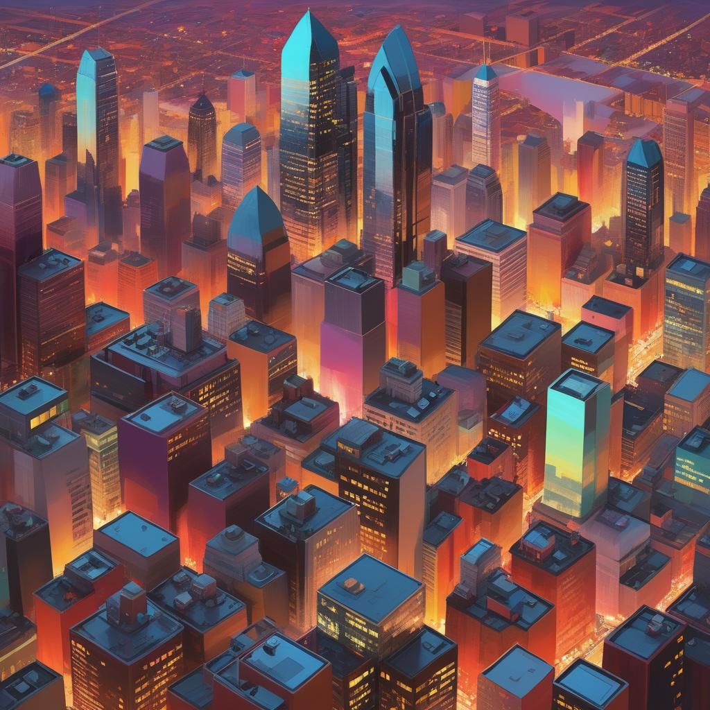 Hedgehog City Skyline in Pop Art Style