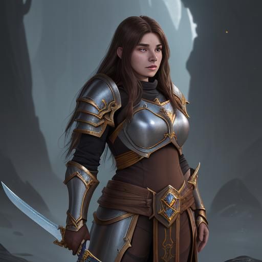Dwarf Paladin in Shining Armor: Fantasy Concept Art