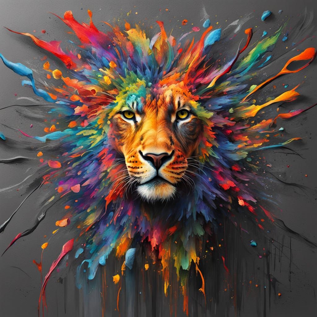 Vibrant World Created with Charcoal and Paint