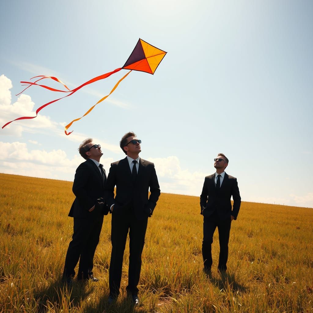 Men in Black Soar High in a Summer Sky