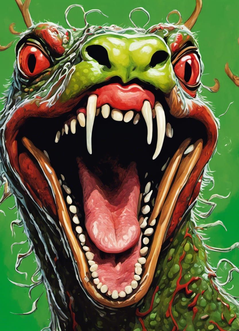 Reptile monster attack