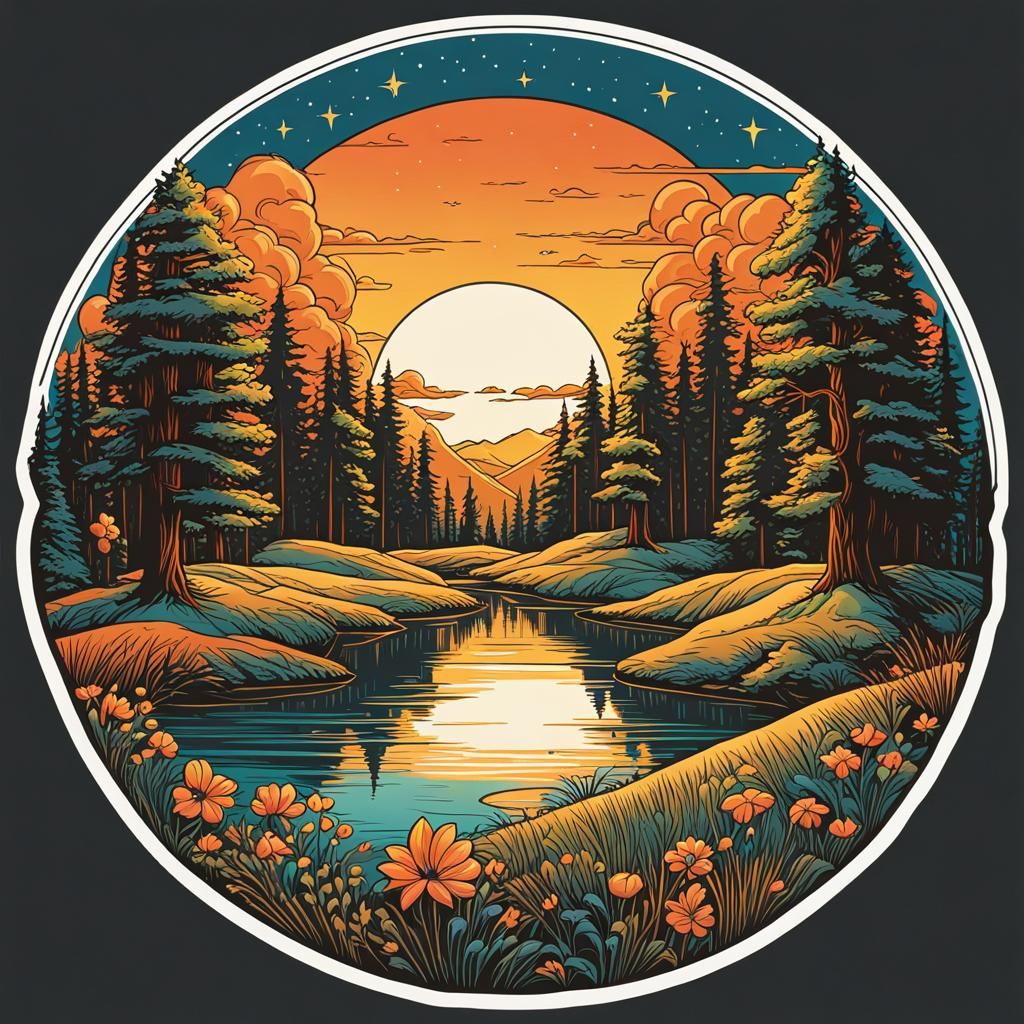 Cute Fantasy Sticker in Vector Graphic Style