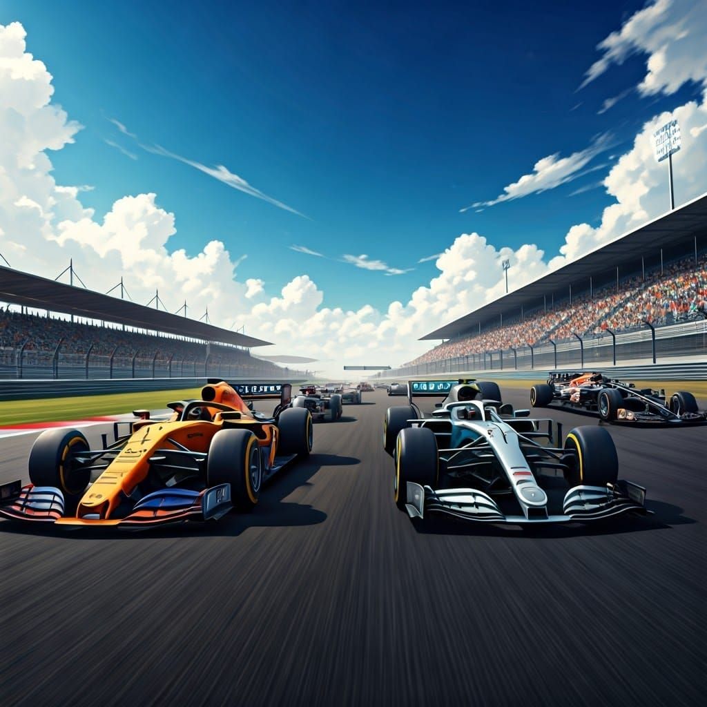 Manga-Inspired Formula 1 Racing Action