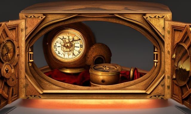 Walk-Through Clock with Cyberpunk and Victorian Elements