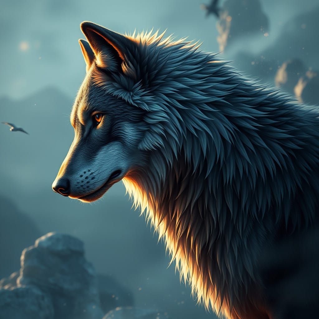 Majestic Balkan Wolf in Dramatic Black and White