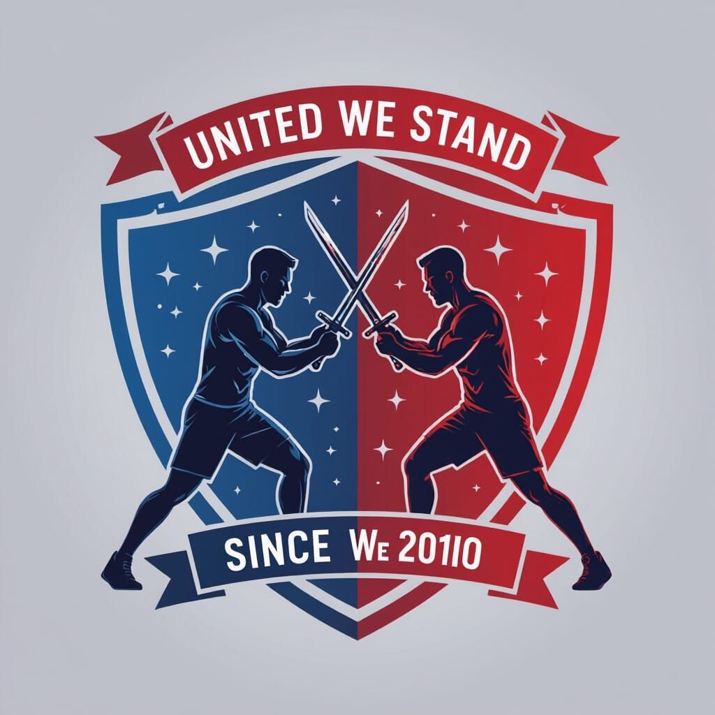 United We Stand Logo Design with Athletic Figures