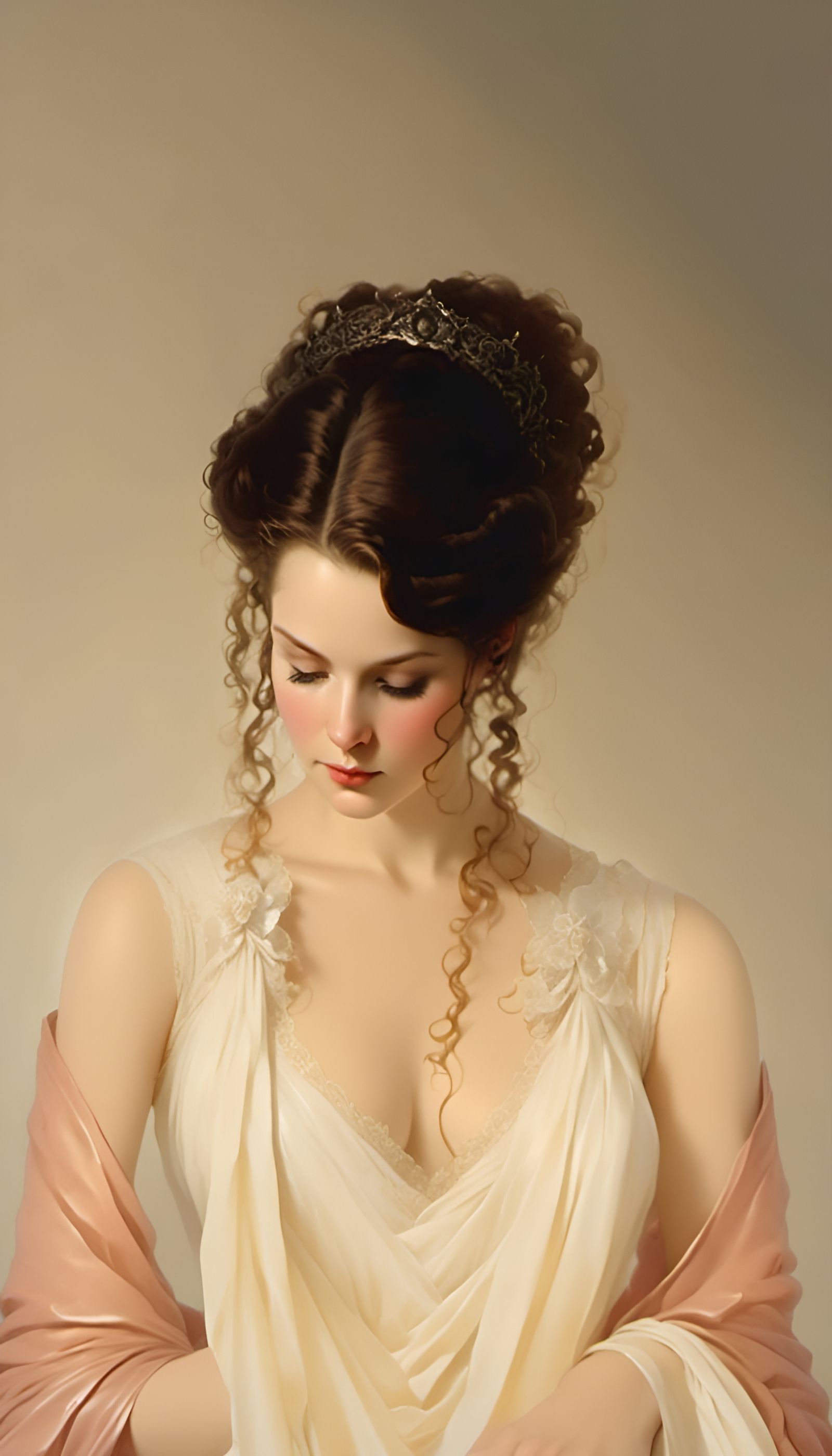 Lace and Leather Lady, Rococo Concept Art Portrait