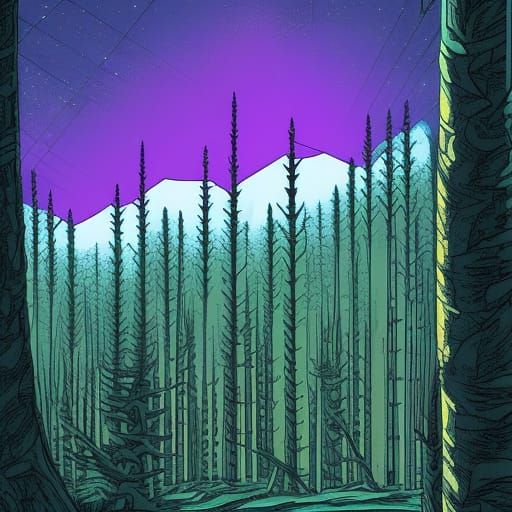 Mt Stromlo Forest in Comic Book Art Style