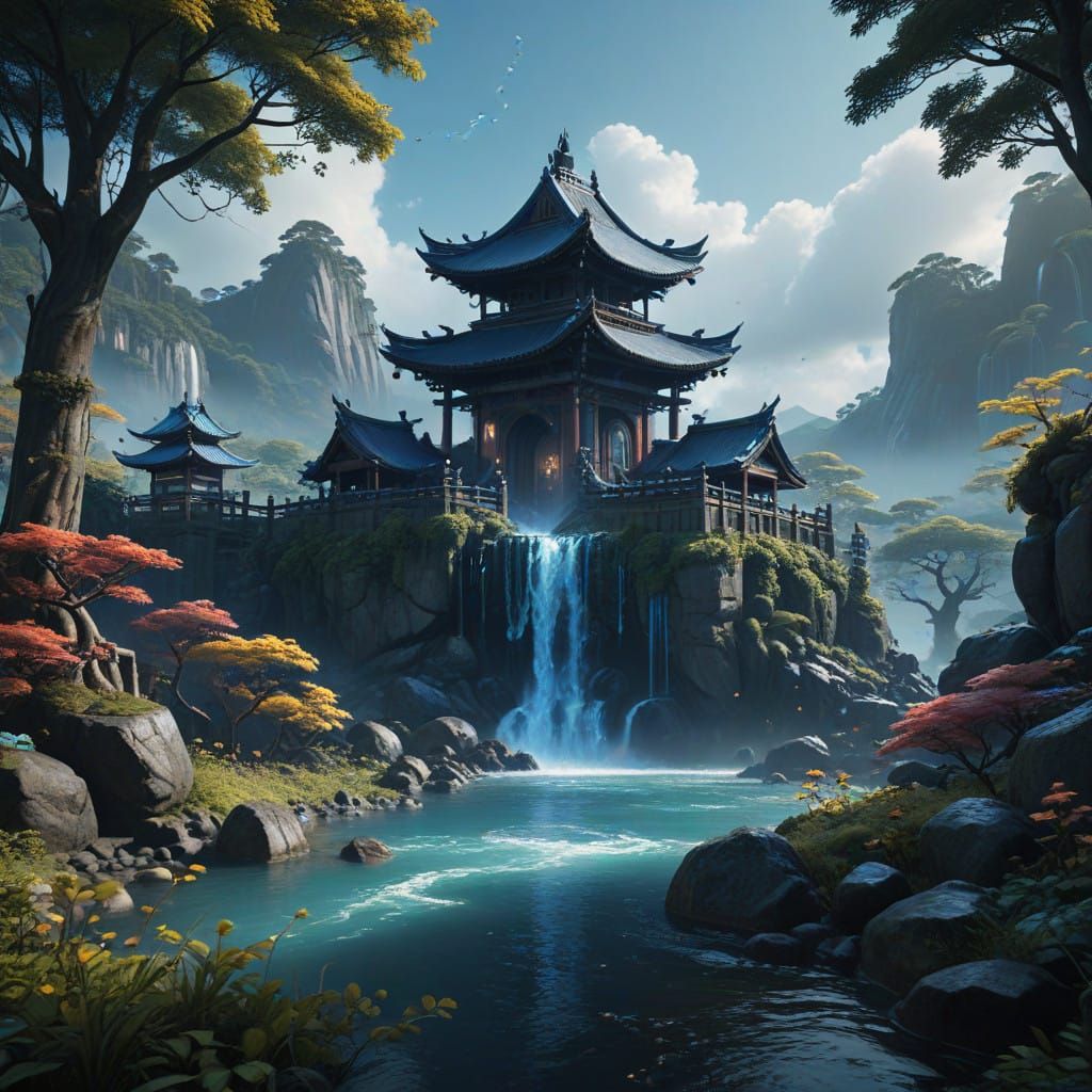 Fantastical Cityscape in Deep Color