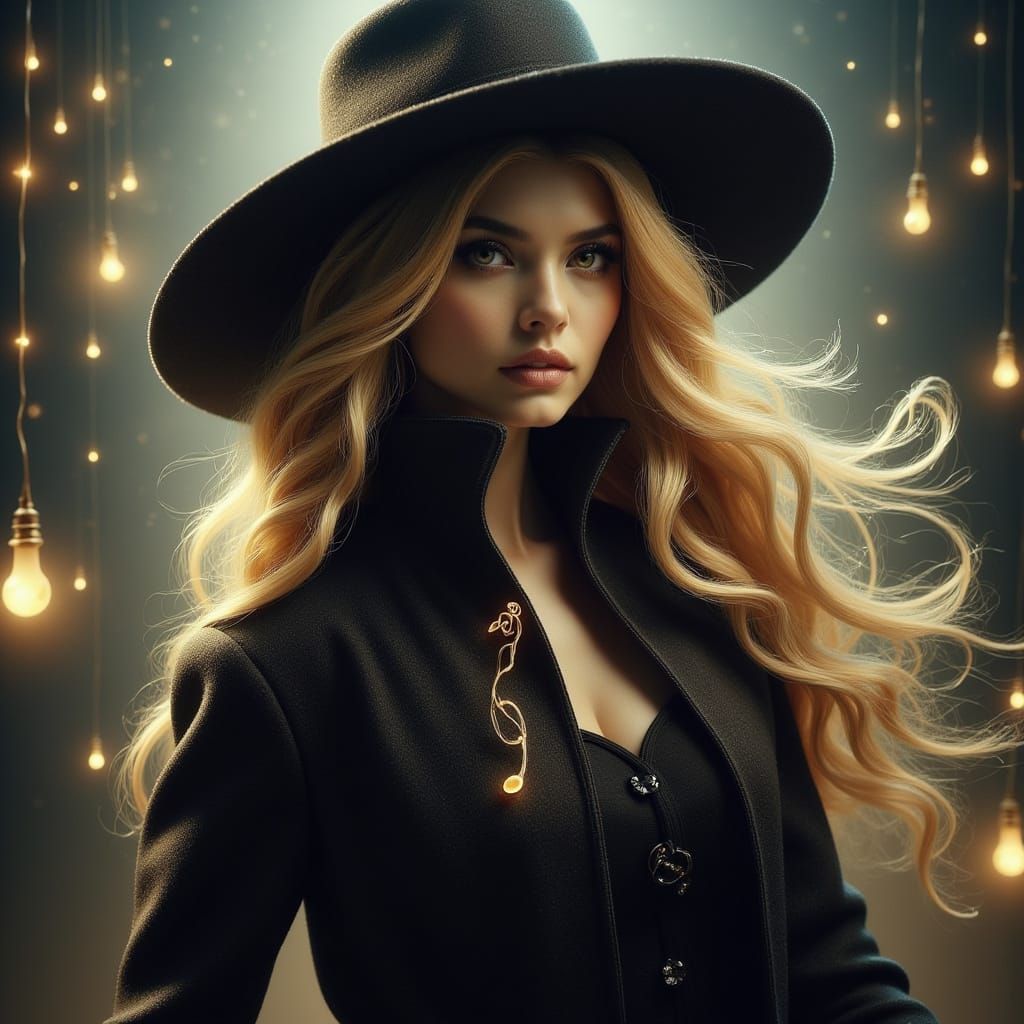 Mysterious Blonde Woman in Cinematic Lighting