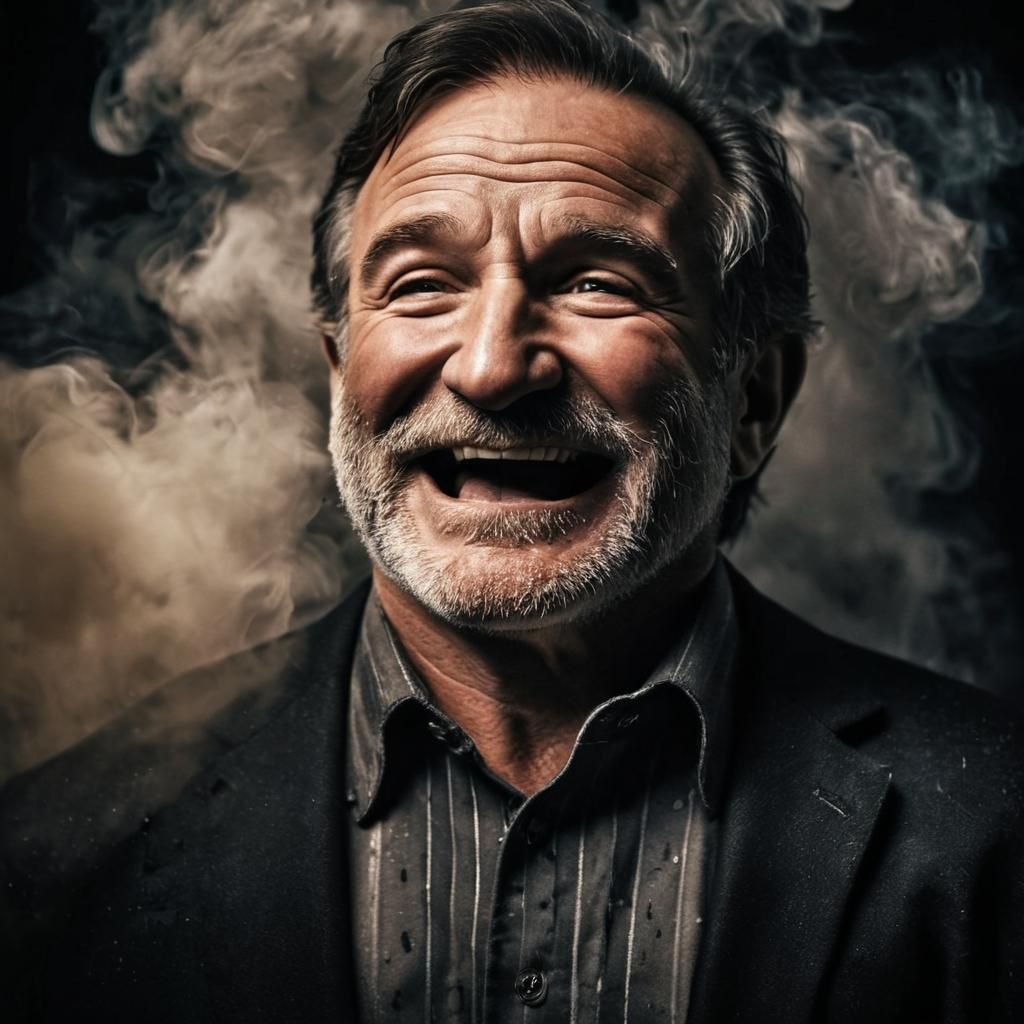 Intense Hyperrealistic Portrait of Robin Williams