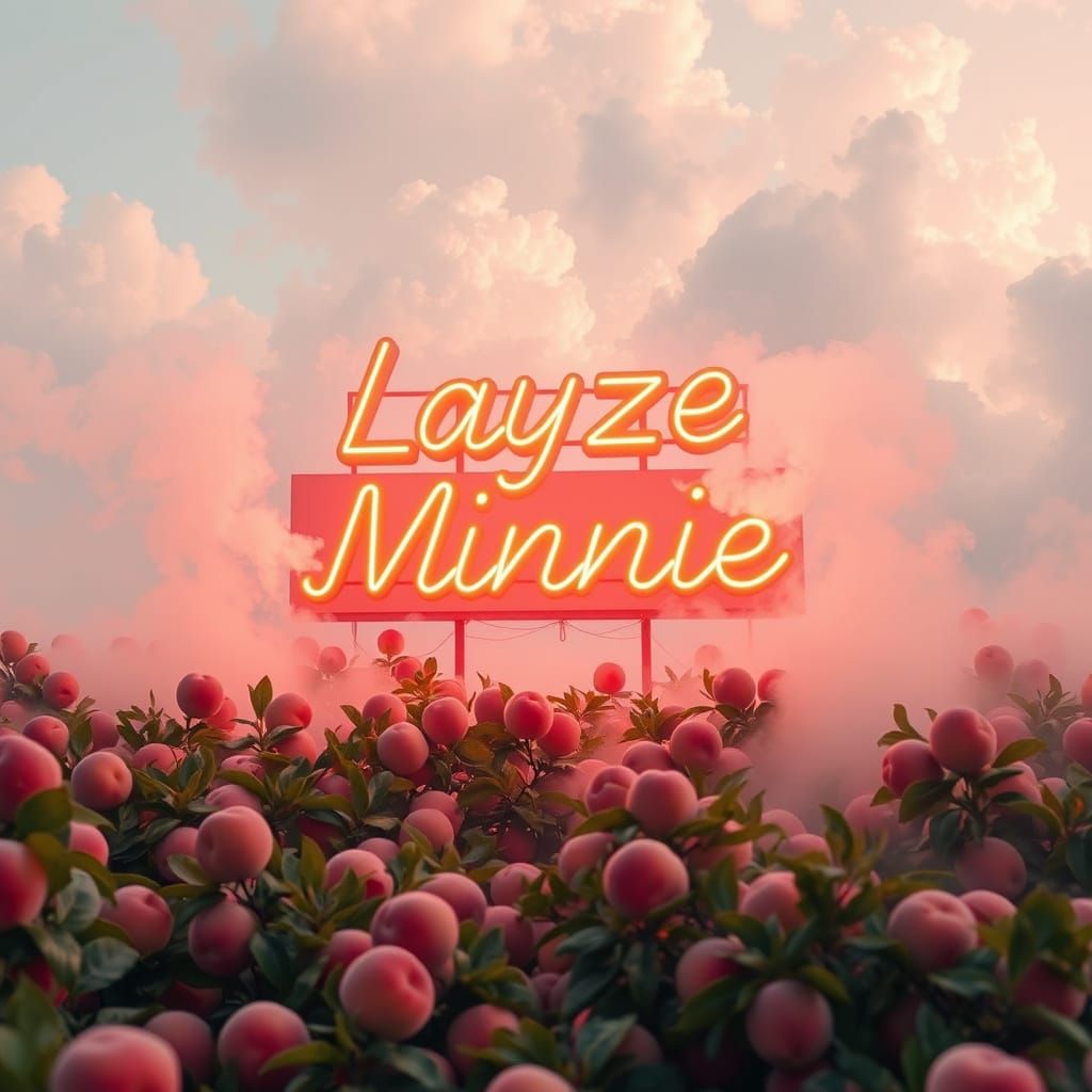 Whimsical Neon Peach Oasis