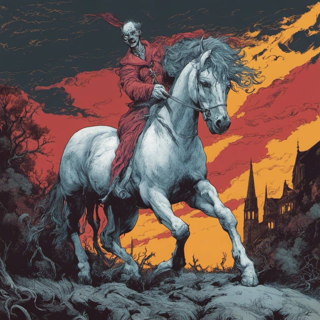 Francis Brousso: A Horrific Unicorn in Dark Art Style