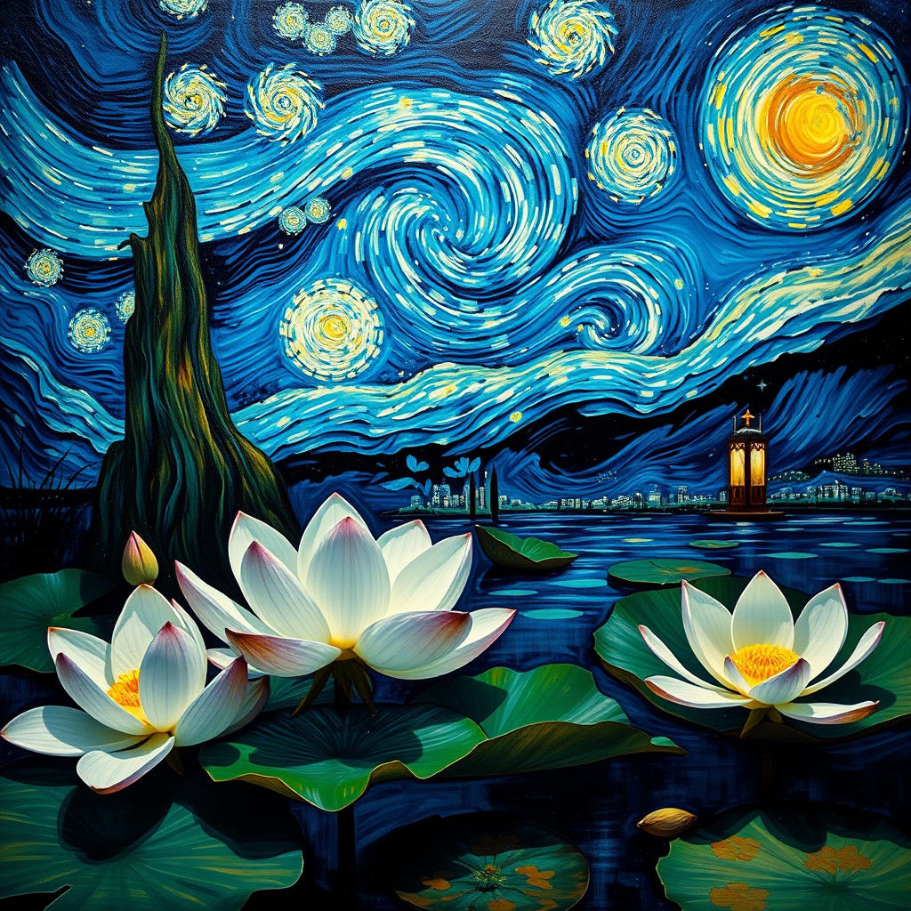 Ha Long Bay in Starry Night Surrealism