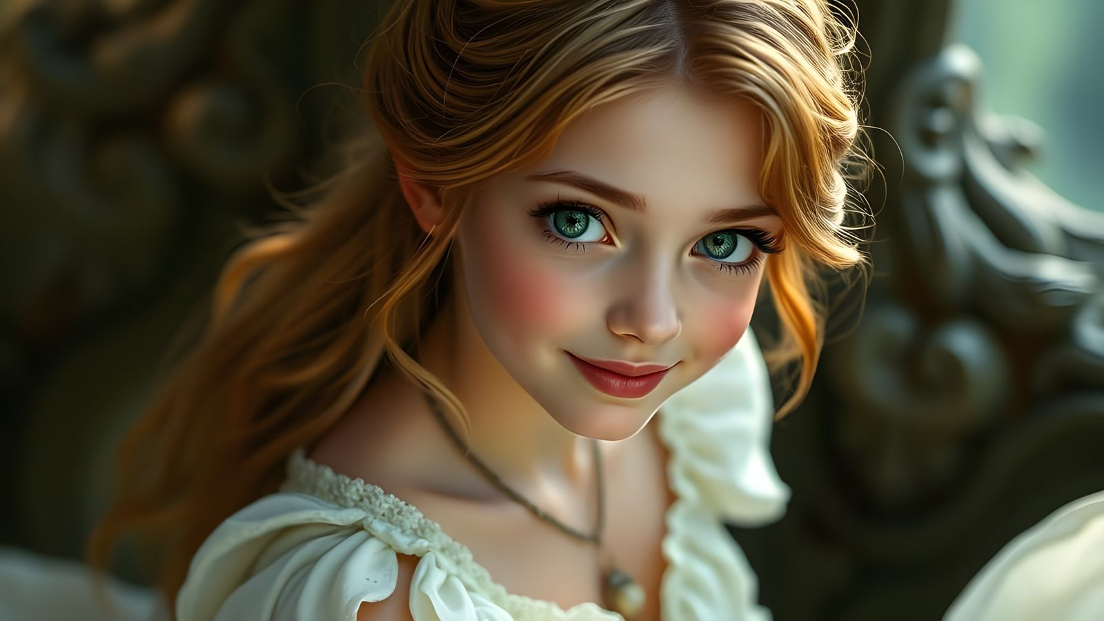 Ethereal Celtic Goddess Looks Directly at You