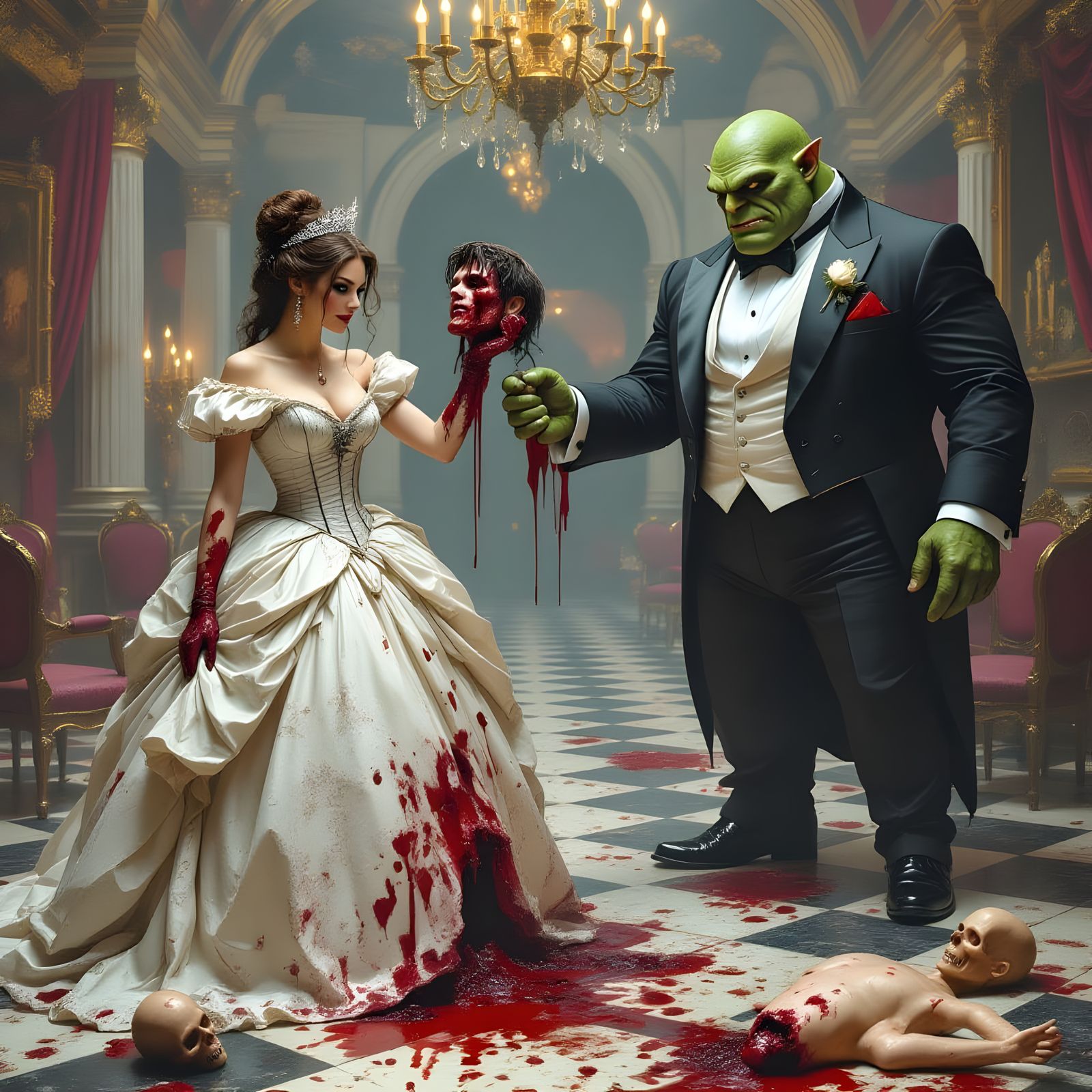 Ogre Woman's Ballroom Triumph: A Dark Fairy Tale