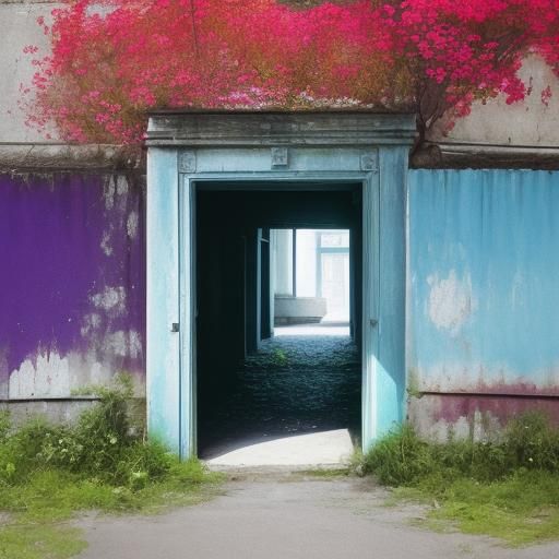 Brightly Colored Liminal Space Illustration