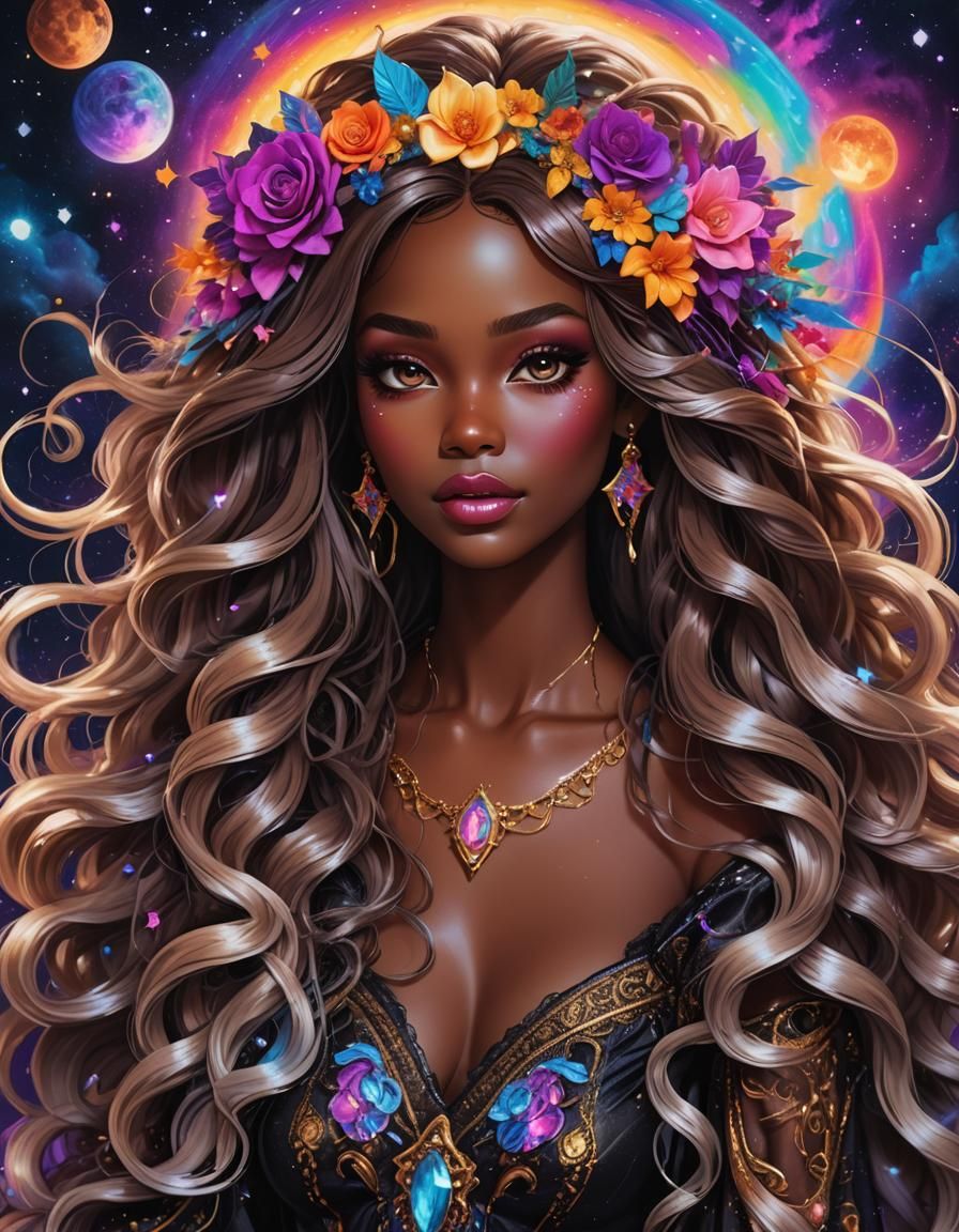 Anime Goddess in Pop Art Style