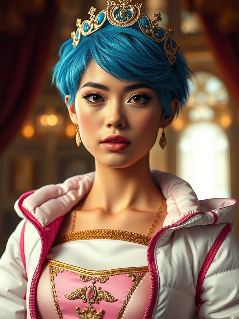 Glamorous Princess in Vintage Cinematic Style