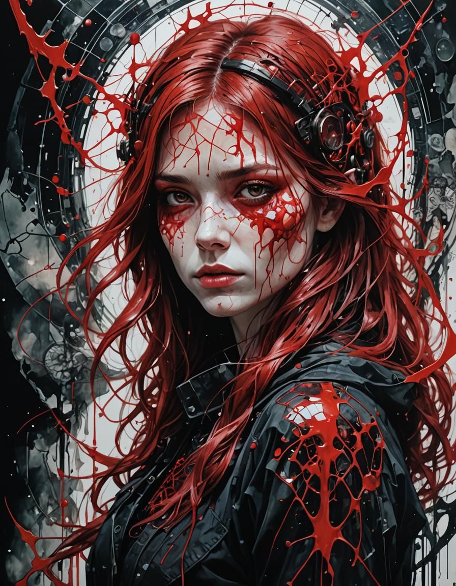 Hyper-Realistic Cosmic Dreamscape in Crimson and Black