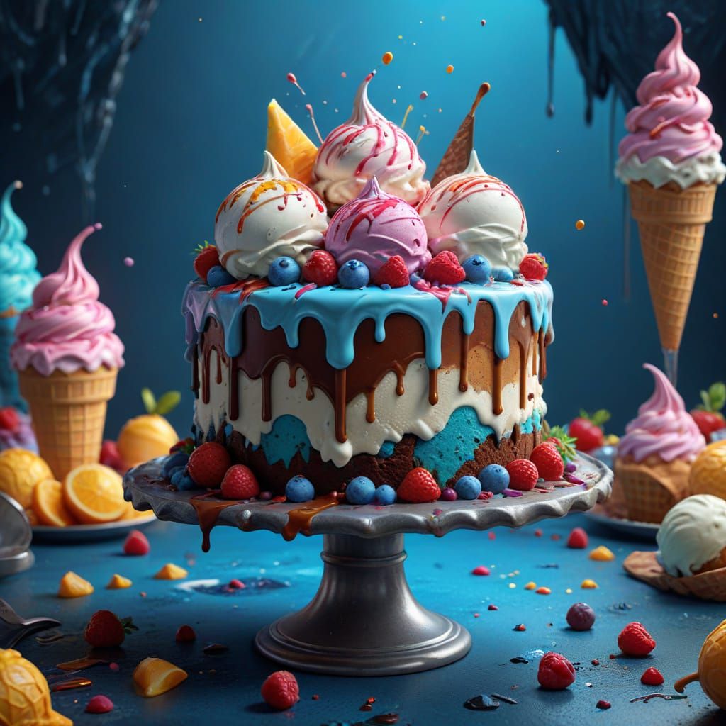 National Ice Cream Cake Day Fantasy Concept Art