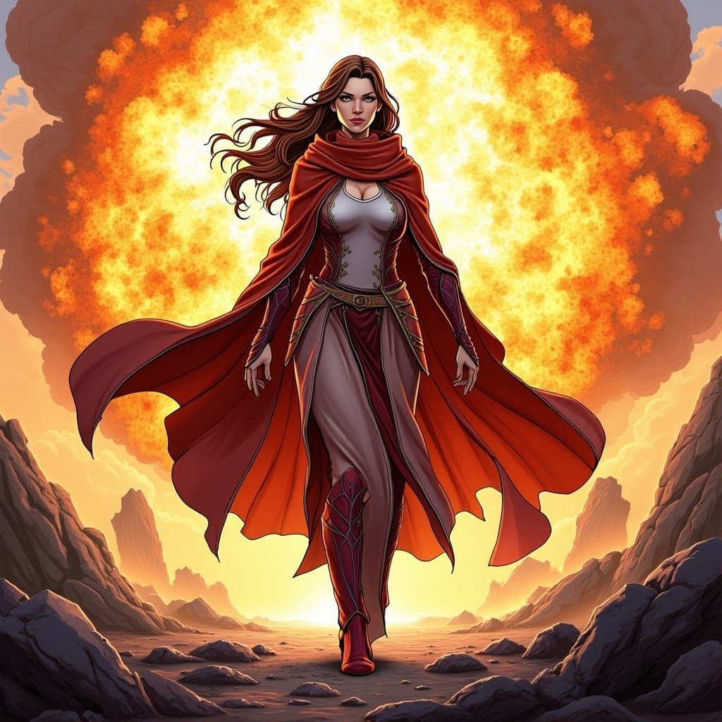 Epic Explosion Walkaway: Anime-Inspired Concept Art