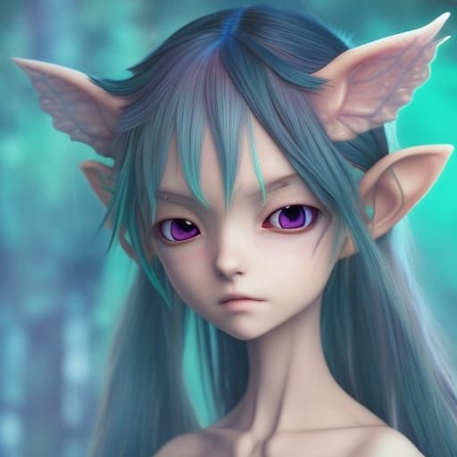 Anime Elf Demon in Studio Ghibli Style