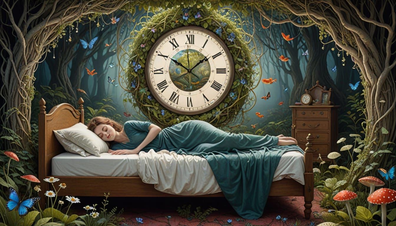 Dreamscape: Person Asleep Surrounded by Otherworldly Aura