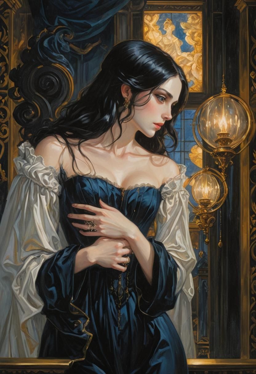 Pale Woman in Mansion: Baroque Anime Style