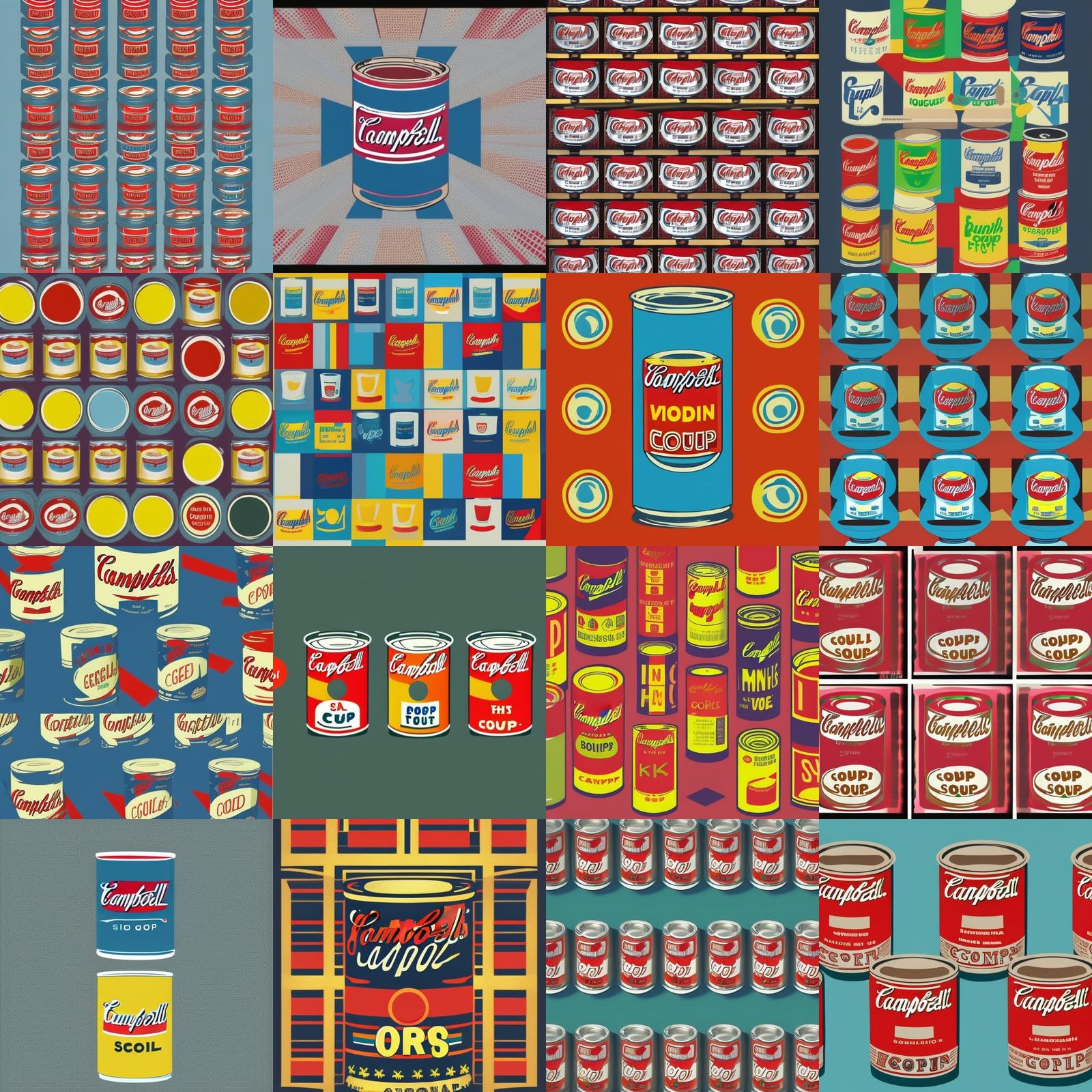 Campbell's Soup Cans in Pop Art Style