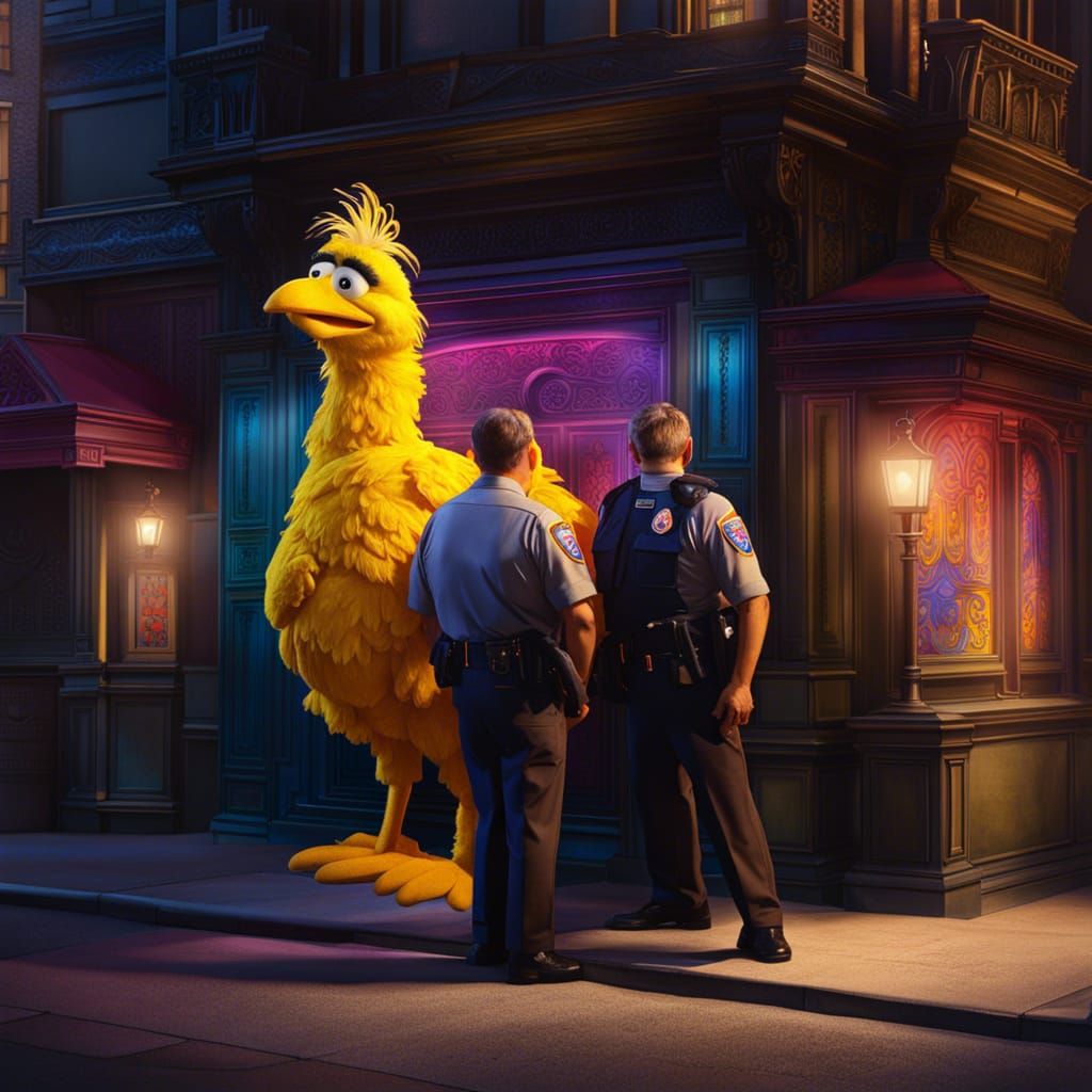 Big Bird Arrested: Art Nouveau Concept Portrait