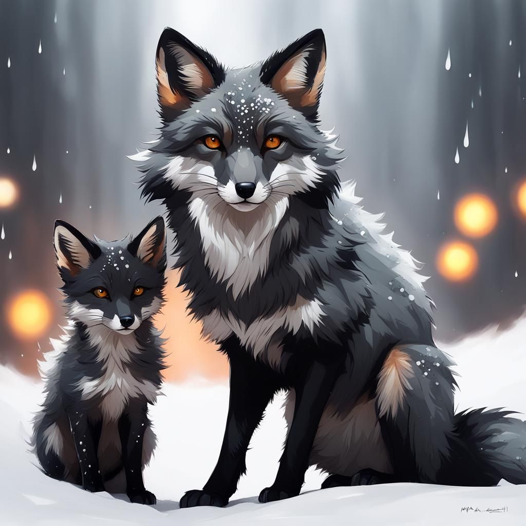 Adorable Fox-Kitten Hybrid in Whimsical Style