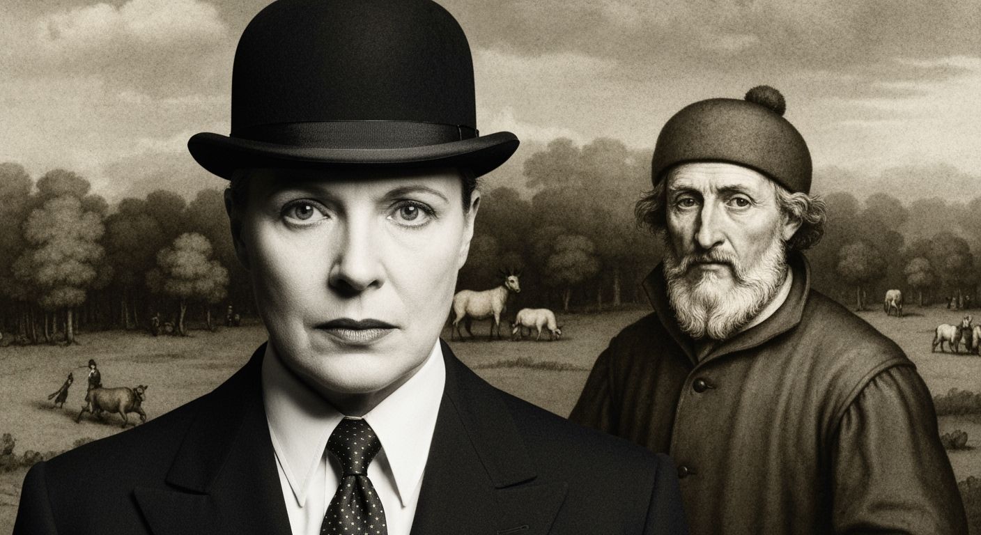 Angèle Van Laeken in a Bowler Hat and Suit