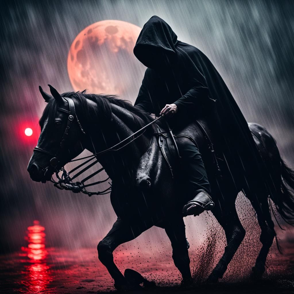 Black gowned rider