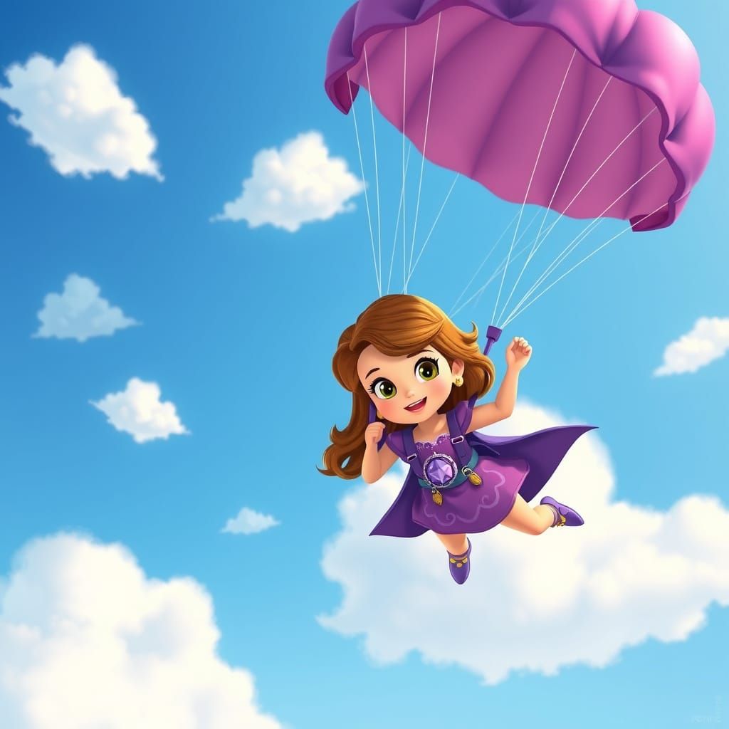 Princess Sofia Skydiving in Disney Junior Style