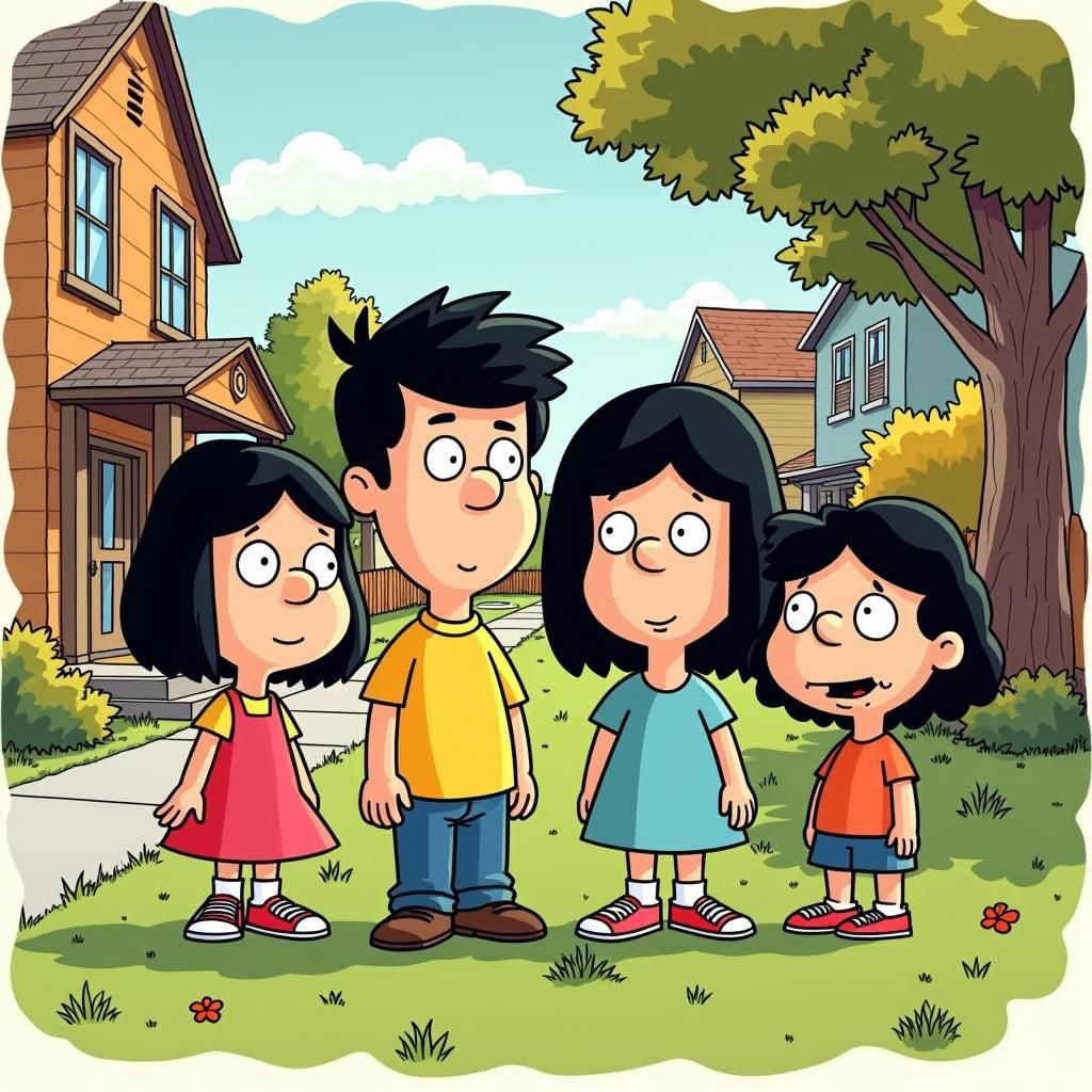 Belcher Family in Classic Comic Style