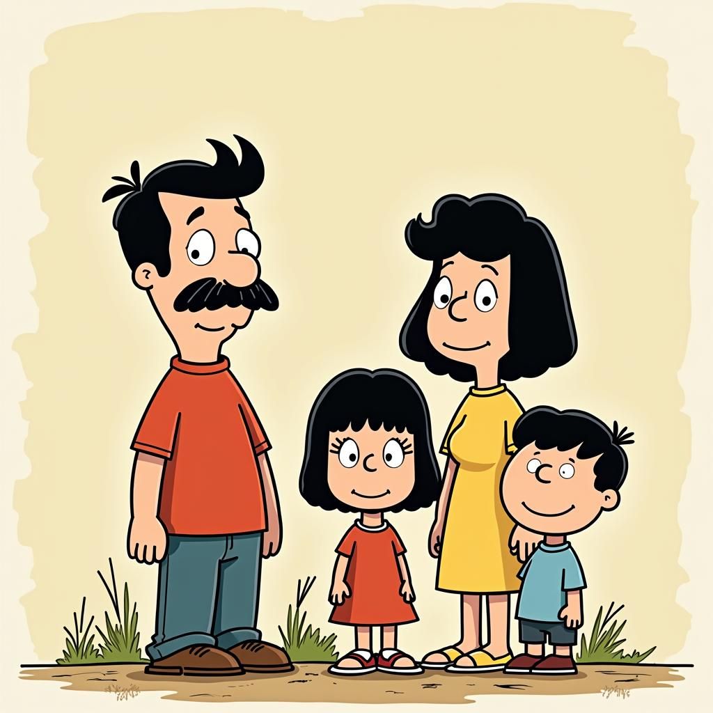 The Belcher Family as Peanuts Cartoon