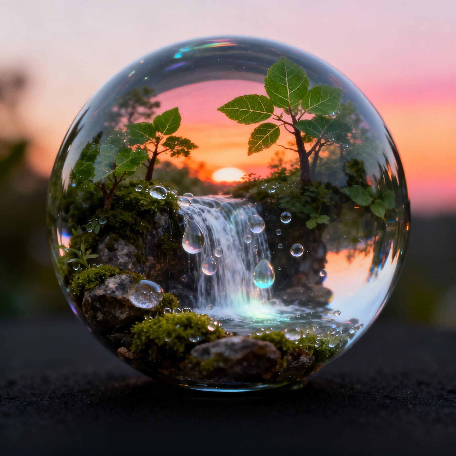 Hyperrealistic Diorama Inside Crystal Orb